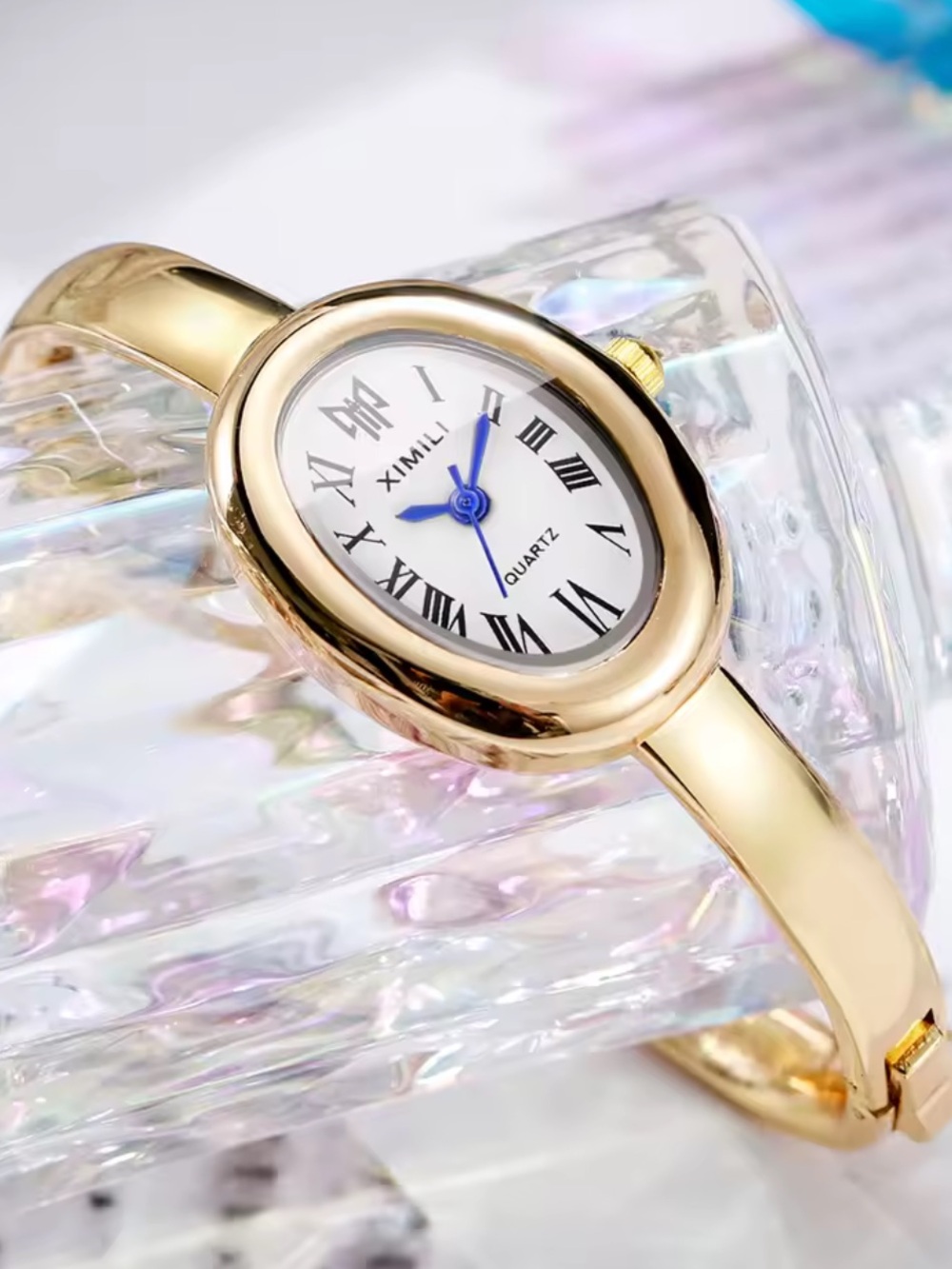 Elegant Gold-Tone Stainless Steel Bangle Watch - Picture 15 of 15